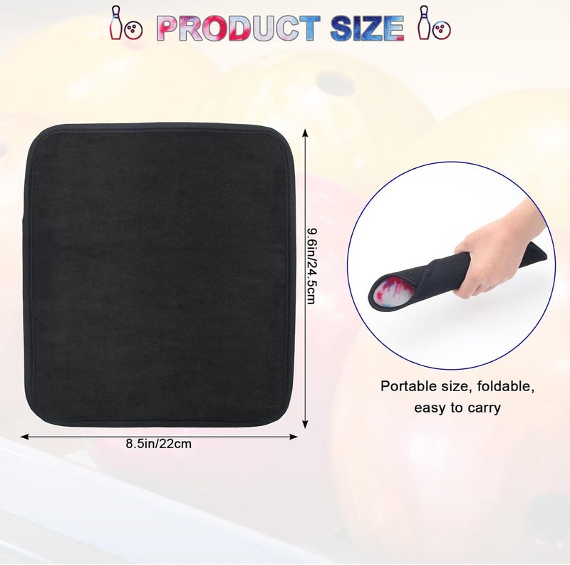 Anglekai 3 Pack Bowling Ball Towels, 10" x 8" Microfiber Bowling Shammy Accessories with Easy-Grip Dots Non-Slip (Colorful) - Image 2